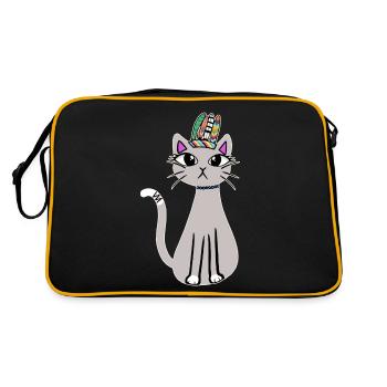 Chamane Chat Chaton Chaman Chat Enfants - Sac Retro - noir/or - Dos