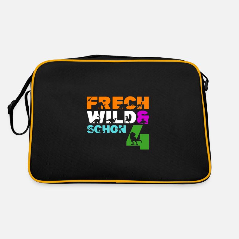 Frech Wild & schon 4 - 4. Geburtstag 4 Jahre alt Retro Tasche