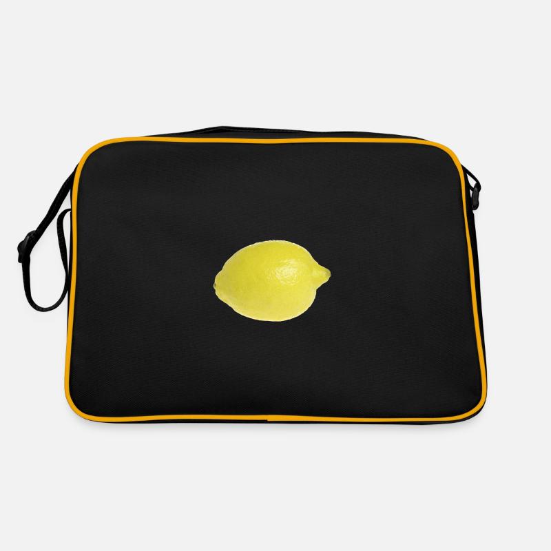 Zitrone - Retro Tasche - Schwarz/Gold