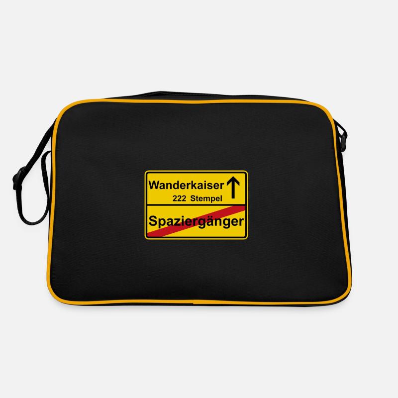 Harzer Wanderkaiser Siegel Geschenkidee Wanderung - Retro Tasche - Schwarz/Gold