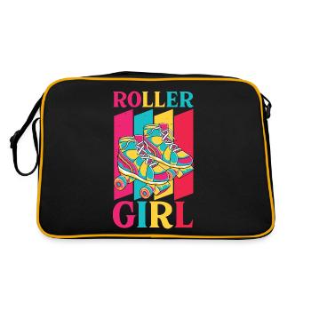 Roller Girl 70s 80s Retro Roller Skating - Retro Bag - black/gold - Back