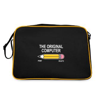 original computer humor funny sarcastic geek - Retro Bag - black/gold - Back