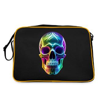 Neon Skull - Retro Bag - black/gold - Back