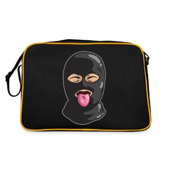 Friendly Thief Mask Tongue Bank Robber Gangster - Retro Bag - black/gold - Back