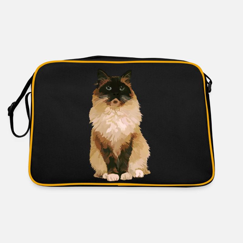 Ragdoll-Katze 1 - Retro Tasche - Schwarz/Gold