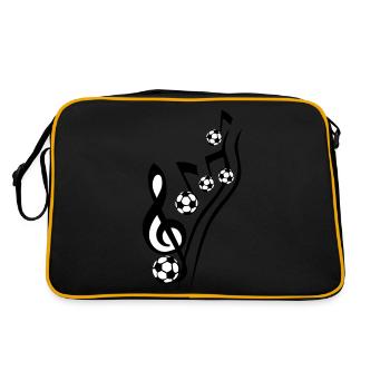 score music football note cle ball - Retro Bag - black/gold - Back