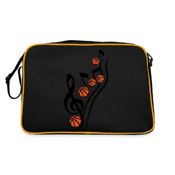 score music basketball note cle ball - Retro Bag - black/gold - Back