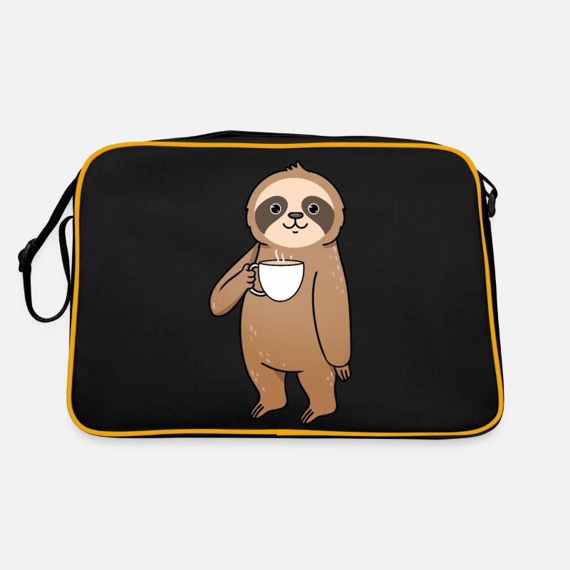 Sloth drinks coffee Retro Bag