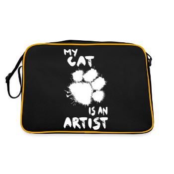 Chat Mignon Animal Art Patte Pattes Dicton - Sac Retro - noir/or - Dos