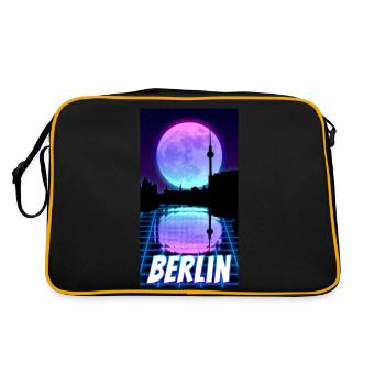 Berlin Skyline Night Moon Nightlife Capitale - Sac Retro - noir/or - Dos