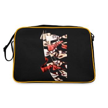 Flaggen - Retro Tasche - Schwarz/Gold - Hinten