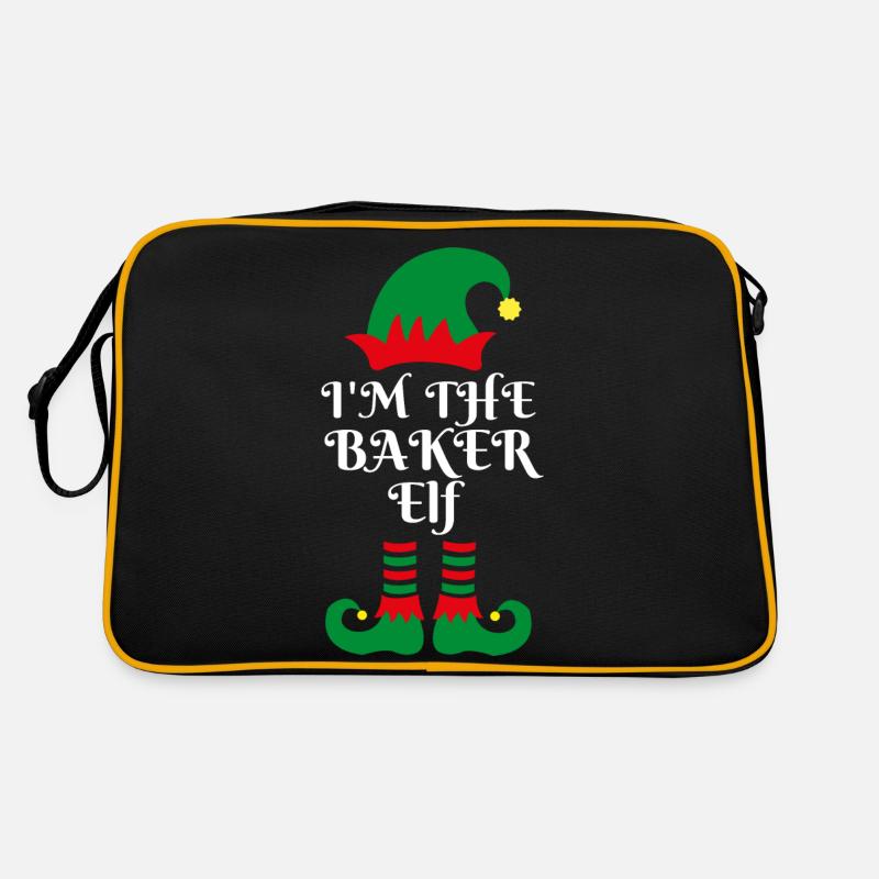 THE BAKER ELF, Santa's little helper Elf Present - Retro Bag - black/gold