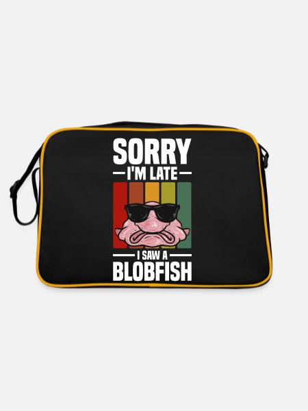 Blobfisch - Retro Tasche - Schwarz/Gold - Hinten