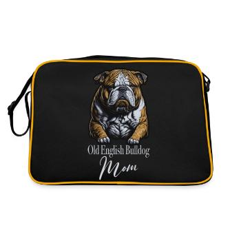 Vieux bouledogue anglais maman - Sac Retro - noir/or - Dos