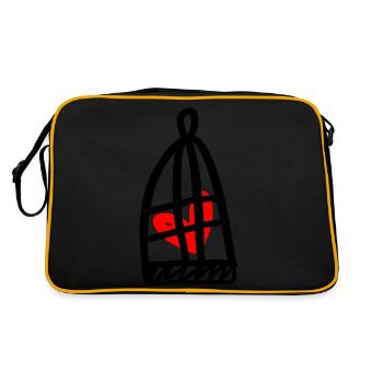 Caged heart - Retro Bag - black/gold - Back