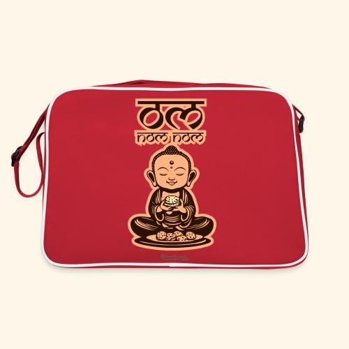 Om Nom Nom Buddha mit Keks - Retro Tasche