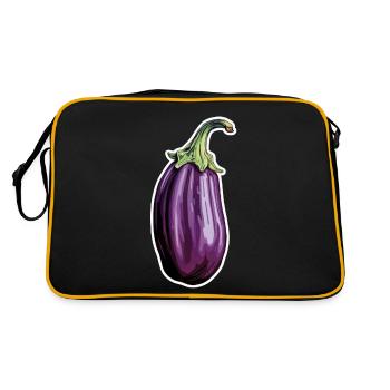 Aubergine allongée - Sac Retro - noir/or - Dos