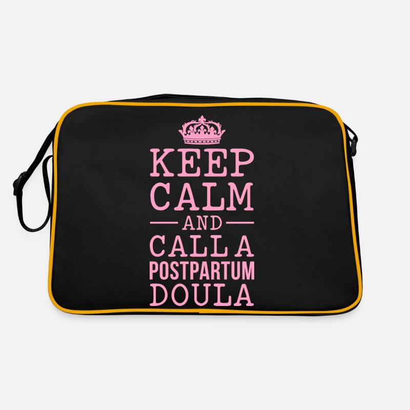 Keep Calm and call a Postpartum Doula Retro Tasche