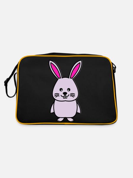 hase comic - Retro Tasche - Schwarz/Gold - Hinten