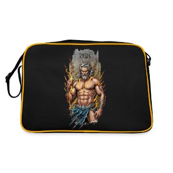 Divine Might: Zeus Wielding the Lightning Bolt - Retro Bag - black/gold - Back