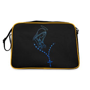virgin mary jesus bible christian religion madona - Retro Bag - black/gold - Back