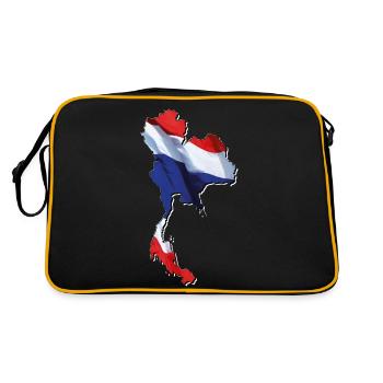 Drapeau de la Thaïlande sur la carte de la Thaïlande - Sac Retro - noir/or - Dos