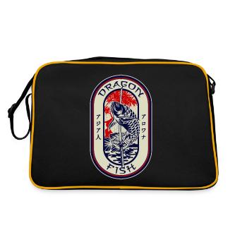 Arowana Japonais Dragon Poisson Monstre Gardien de Poisson - Sac Retro - noir/or - Dos