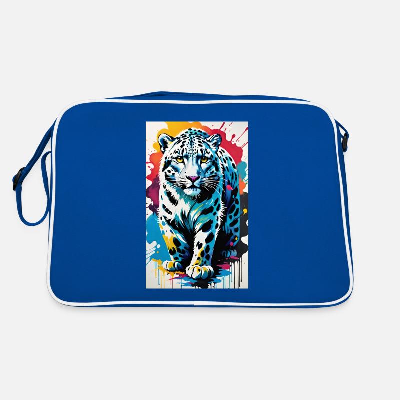 Schneeleopard | Leopard | Raubtier Retro Tasche