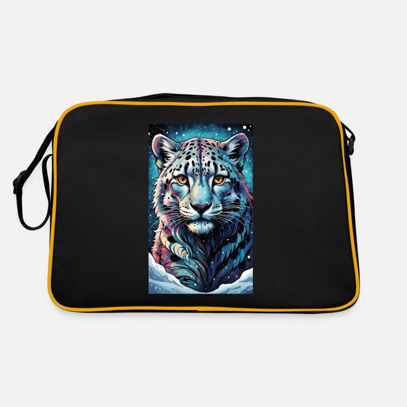 Schneeleopard | Leopard | Raubtier Retro Tasche