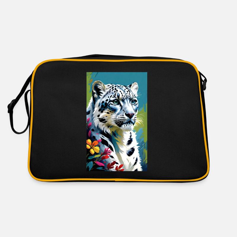 Schneeleopard | Leopard | Raubtier Retro Tasche