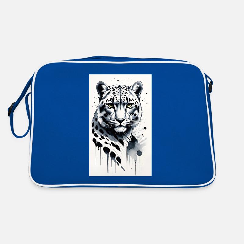 Schneeleopard | Leopard | Raubtier Retro Tasche