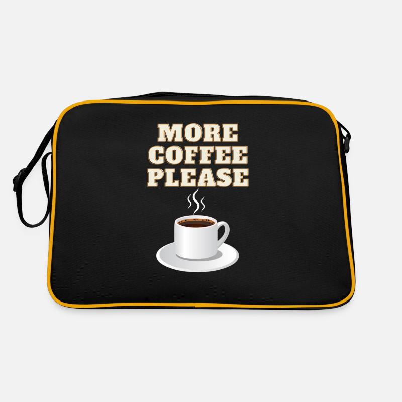 Mehr Kaffee bitte - Retro Tasche - Schwarz/Gold
