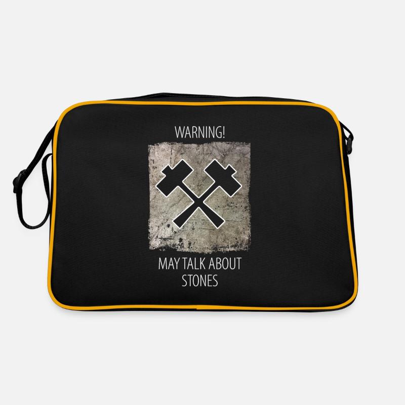 Steinmetz Steinbildhauer Spruch - Retro Tasche - Schwarz/Gold