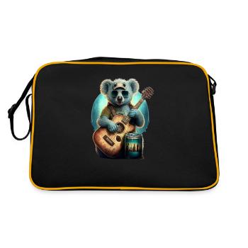 Koala fait de la musique avec guitare et canette de bière - Sac Retro - noir/or - Dos
