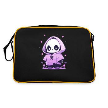 Squelette mignon d’Halloween - Design effrayant mignon - Sac Retro - noir/or - Dos
