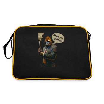 Grumpy Gorilla - Retro Tasche - Schwarz/Gold - Hinten