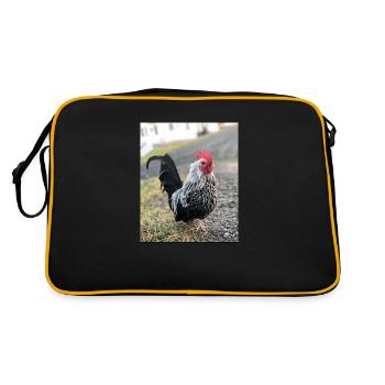 Hahn - Retro Tasche - Schwarz/Gold - Hinten