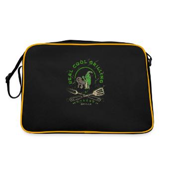 Funny barbecue at the Bratort Barbecue - Retro Bag - black/gold - Back