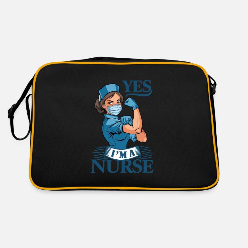 Lustige Krankenschwester mit Humor Retro Tasche