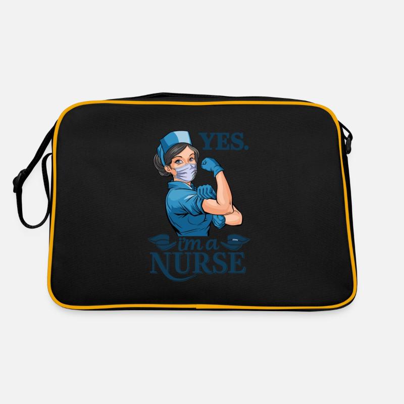 Lustige Krankenschwester mit Humor Retro Tasche