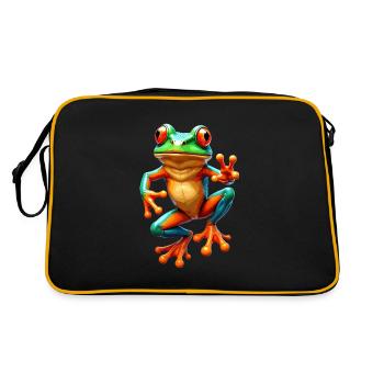 Ästhetischer Frosch Frösche für einen Frosch - Retro Tasche - Schwarz/Gold - Hinten
