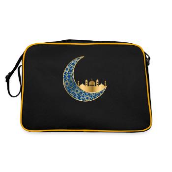 Ramadan Mubarak muslim islam Fasten moslem Allah - Retro Tasche - Schwarz/Gold - Hinten