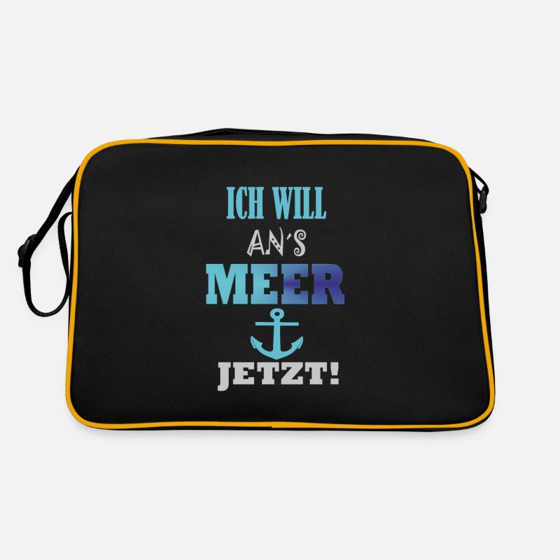 Spruch Ich will ans Meer Retro Tasche