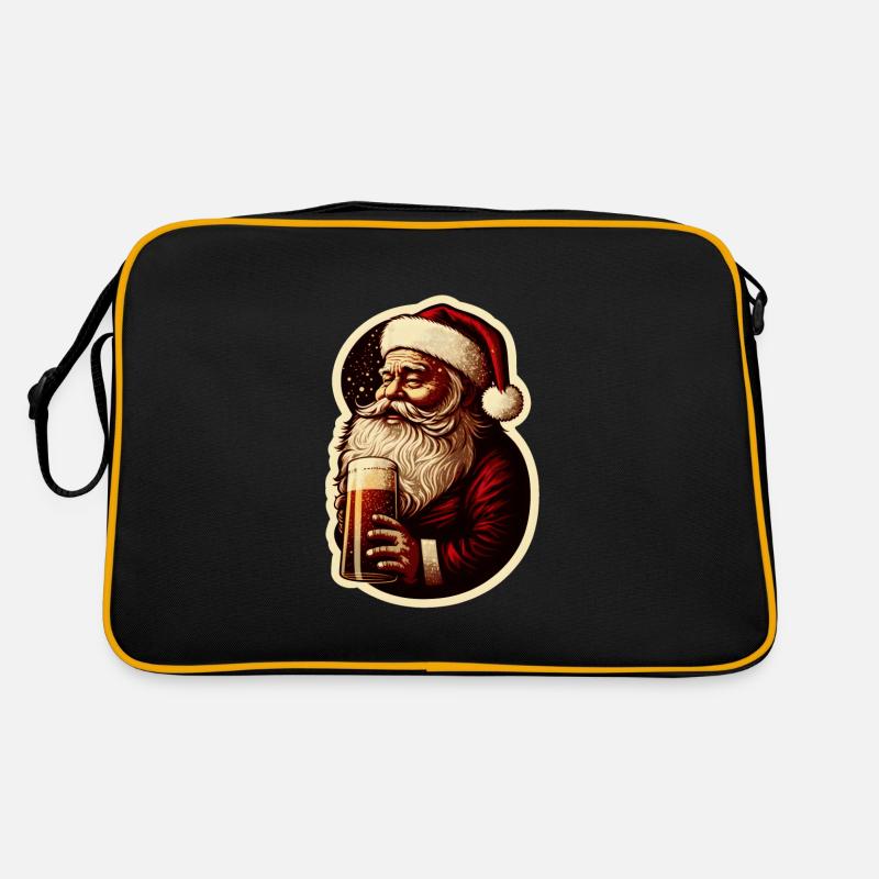 Weihnachtsmann mit Bier Retro Tasche