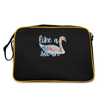Comme un cygne - beau et libre - Sac Retro - noir/or - Dos