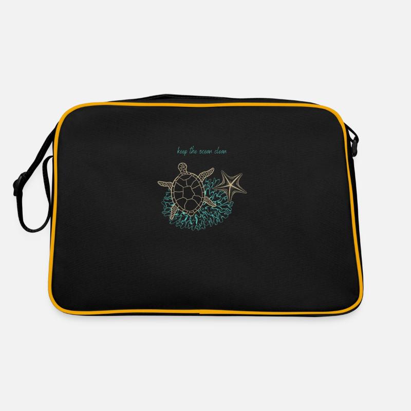 OCEAN - Retro Bag - black/gold