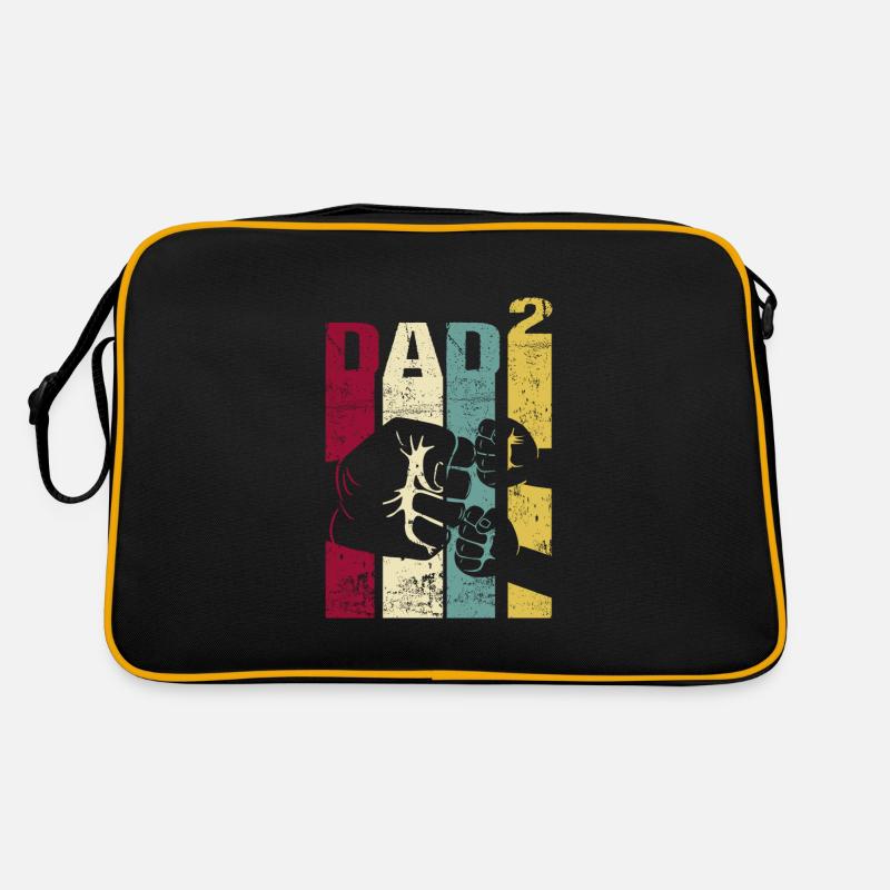 Papa Vater von 2 Kinder Zwillinge Söhnen Mädchen Retro Tasche