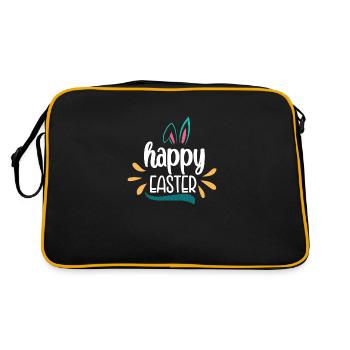 Happy Easter Frohe Ostern - Retro Tasche - Schwarz/Gold - Hinten
