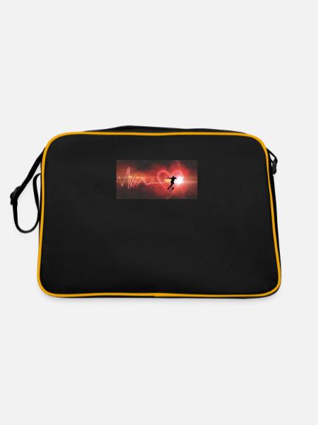 Fussball liebe - Retro Tasche - Schwarz/Gold - Hinten