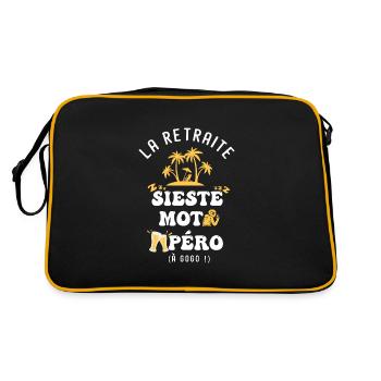 motard humour retraite sieste moto apéro - Sac Retro - noir/or - Dos